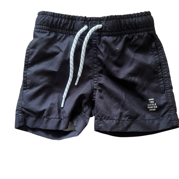 Little Surfer Dude Black Toddler Boy Swim Trunks | 24M - Picture 1 of 3